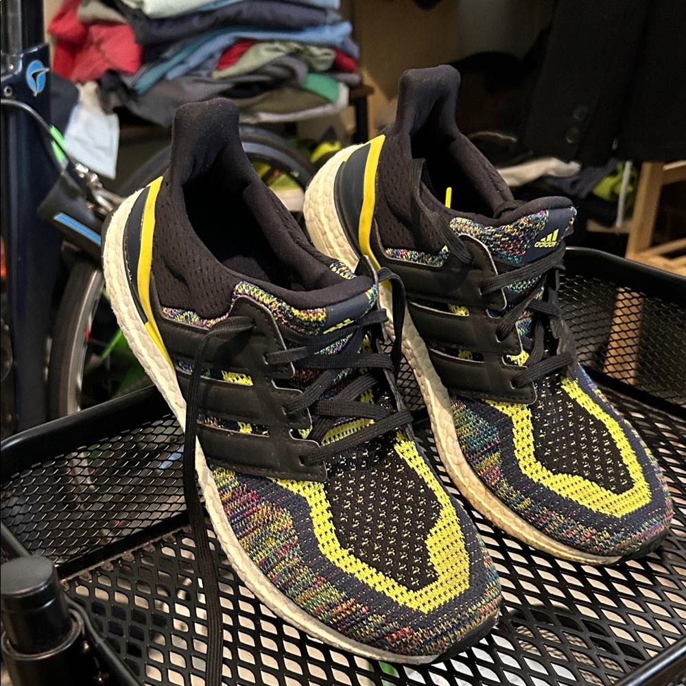 adidas Kids Black and Yellow Sneakers